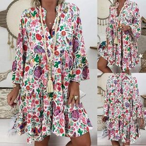 1X Women’s Multiprint Ruffle Dress